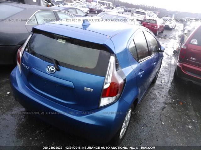 JTDKDTB33F1578411 - 2015 TOYOTA PRIUS C BLUE photo 4