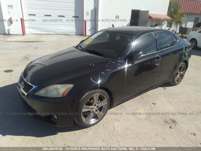 JTHBF5C28B2101343 - 2011 LEXUS IS 250 BLACK photo 2