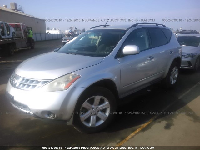 JN8AZ08TX6W401753 - 2006 NISSAN MURANO SL/SE/S SILVER photo 2