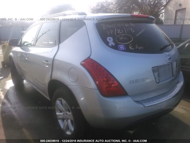 JN8AZ08TX6W401753 - 2006 NISSAN MURANO SL/SE/S SILVER photo 3