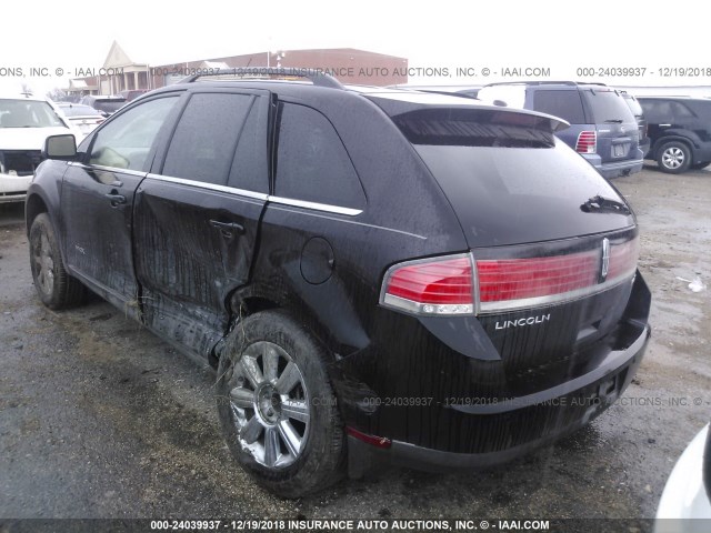 2LMDU68C57BJ19615 - 2007 LINCOLN MKX BLACK photo 3