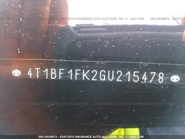 4T1BF1FK2GU215478 - 2016 TOYOTA CAMRY LE/XLE/SE/XSE 黑色 照片 9