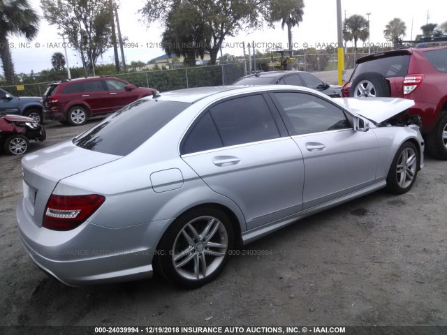 WDDGF4HB6DR288835 - 2013 MERCEDES-BENZ C 250 SILVER photo 4