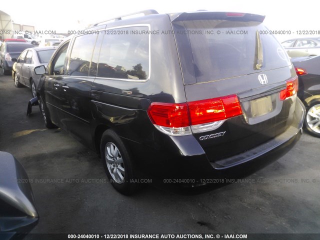 5FNRL3H60AB008899 - 2010 HONDA ODYSSEY EXL BLACK photo 3