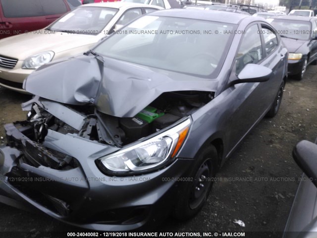 KMHCT4AE7GU948609 - 2016 HYUNDAI ACCENT SE GRAY photo 2