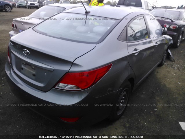 KMHCT4AE7GU948609 - 2016 HYUNDAI ACCENT SE GRAY photo 4