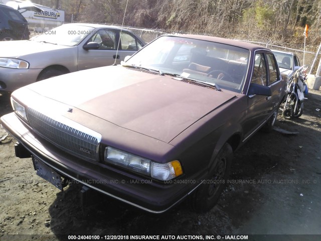 1G4AG54R5M6453230 - 1991 BUICK CENTURY SPECIAL MAROON photo 2