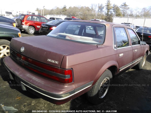 1G4AG54R5M6453230 - 1991 BUICK CENTURY SPECIAL MAROON photo 4