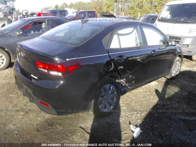 3KPA24AB5JE079535 - 2018 KIA RIO LX/S BLACK photo 4