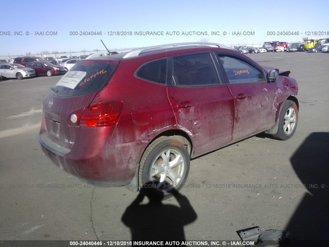 JN8AS58V58W137380 - 2008 NISSAN ROGUE S/SL RED photo 4