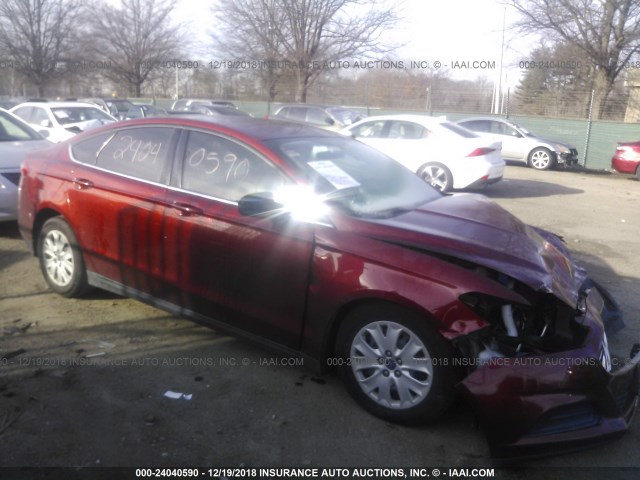 3FA6P0G70ER265880 - 2014 FORD FUSION S RED photo 1