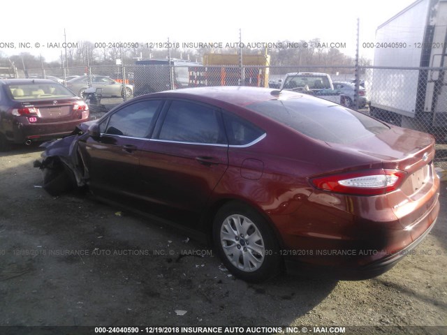 3FA6P0G70ER265880 - 2014 FORD FUSION S RED photo 3