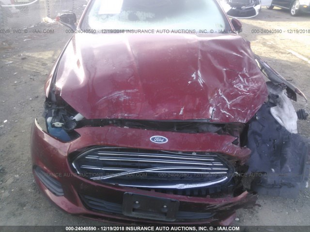 3FA6P0G70ER265880 - 2014 FORD FUSION S RED photo 6