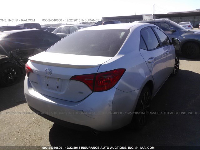 2T1BURHEXKC129552 - 2019 TOYOTA COROLLA L/LE/XLE/SE/XSE GRAY photo 4