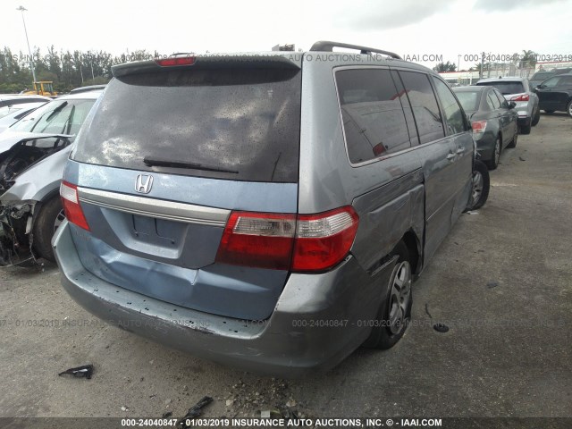 5FNRL387X6B107715 - 2006 HONDA ODYSSEY EXL BLUE photo 4