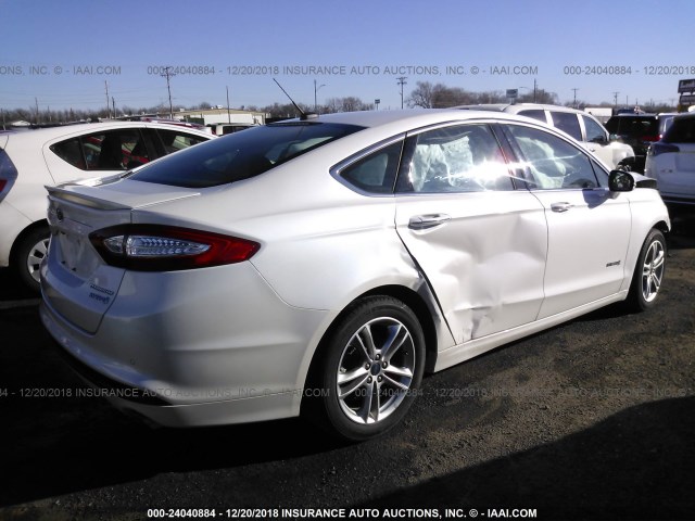 3FA6P0RU7GR156452 - 2016 FORD FUSION TITANIUM HEV WHITE photo 4