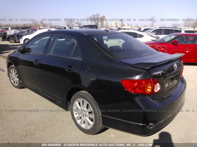 2T1BU4EE4AC527958 - 2010 TOYOTA COROLLA S/LE/XLE BLACK photo 3