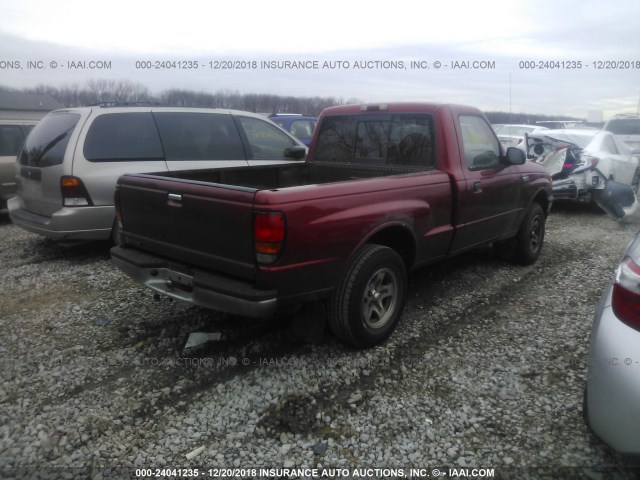 4F4YR12C1YTM07378 - 2000 MAZDA B2500 RED photo 4