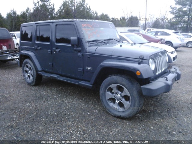 1C4BJWEG0GL262110 - 2016 JEEP WRANGLER UNLIMITE SAHARA BLUE photo 1