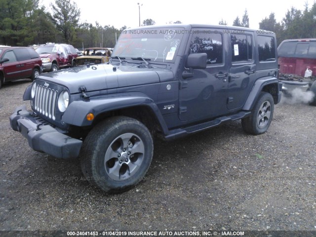 1C4BJWEG0GL262110 - 2016 JEEP WRANGLER UNLIMITE SAHARA BLUE photo 2