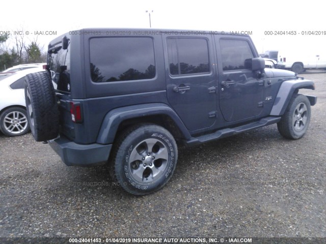 1C4BJWEG0GL262110 - 2016 JEEP WRANGLER UNLIMITE SAHARA BLUE photo 4