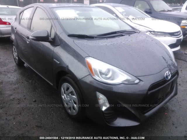 JTDKDTB30G1135456 - 2016 TOYOTA PRIUS C GRAY photo 1