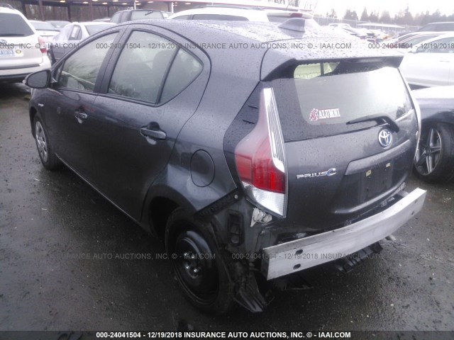 JTDKDTB30G1135456 - 2016 TOYOTA PRIUS C GRAY photo 3