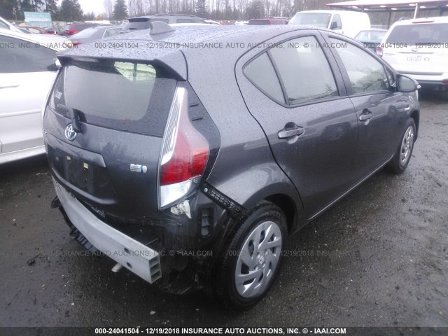 JTDKDTB30G1135456 - 2016 TOYOTA PRIUS C GRAY photo 4