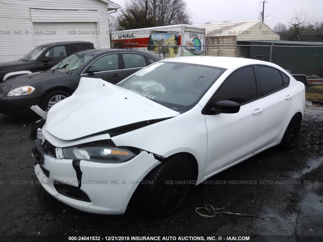 1C3CDFBB2FD345961 - 2015 DODGE DART SXT WHITE photo 2