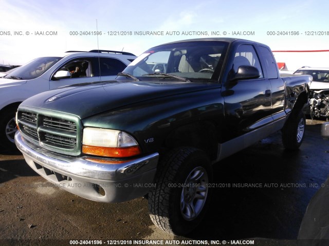 1B7GG22Y8WS526236 - 1998 DODGE DAKOTA GREEN photo 2