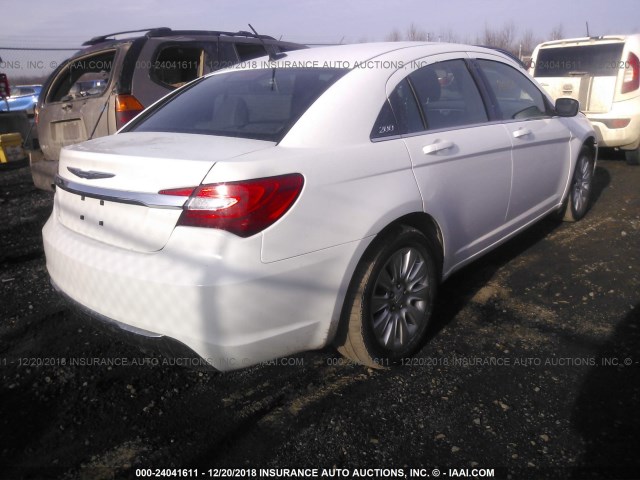 1C3CCBAB1EN209195 - 2014 CHRYSLER 200 LX WHITE photo 4