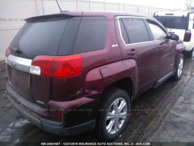 2GKFLSEK3H6200708 - 2017 GMC TERRAIN SLE BURGUNDY photo 4