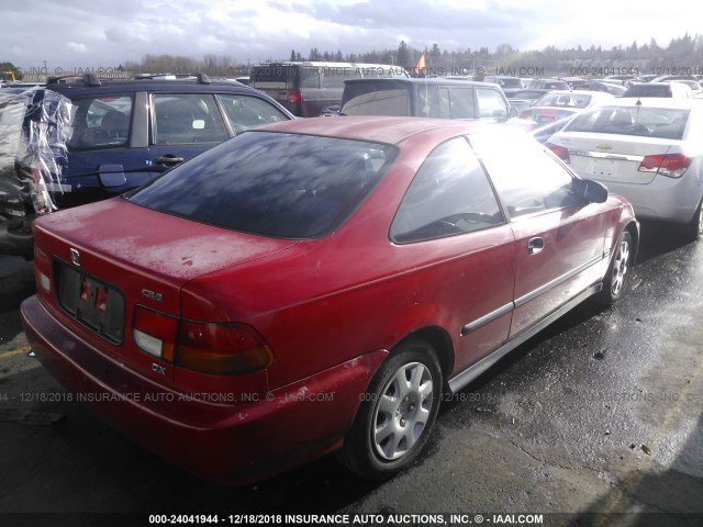 1HGEJ6225WL017907 - 1998 HONDA CIVIC DX RED photo 4