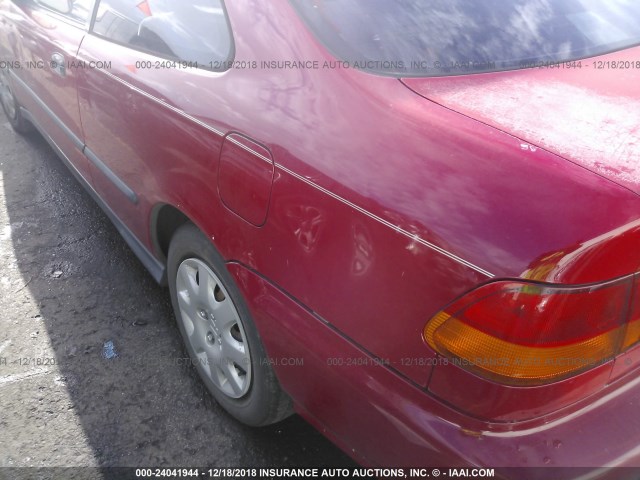 1HGEJ6225WL017907 - 1998 HONDA CIVIC DX RED photo 6