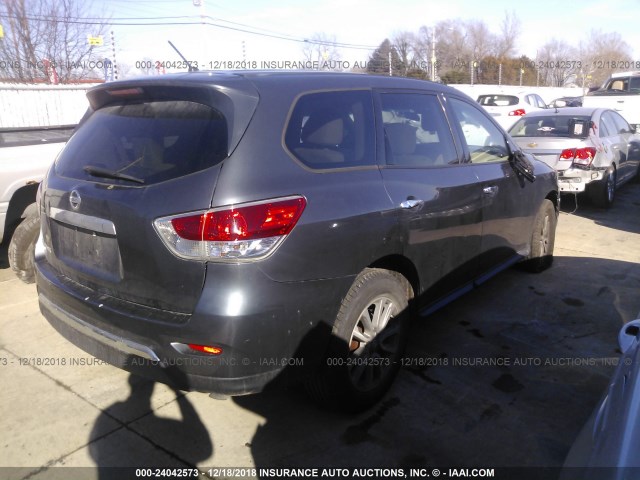 5N1AR2MN0EC640559 - 2014 NISSAN PATHFINDER S/SV/SL/PLATINUM BLACK photo 4