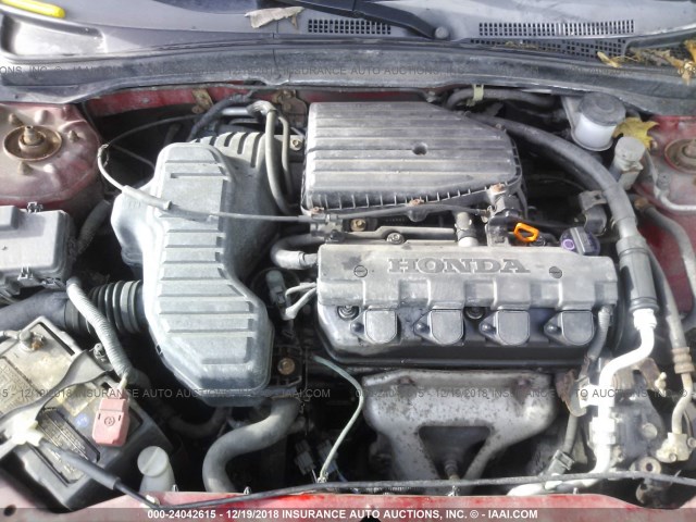 1HGEM21125L065968 - 2005 HONDA CIVIC DX VP RED photo 10