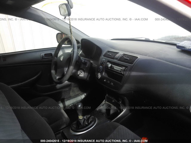 1HGEM21125L065968 - 2005 HONDA CIVIC DX VP RED photo 5