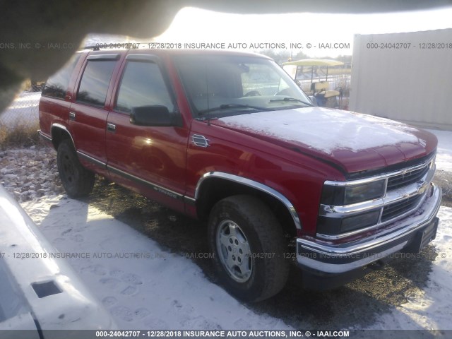 1GNEK13R7XJ485569 - 1999 CHEVROLET TAHOE K1500 RED photo 1