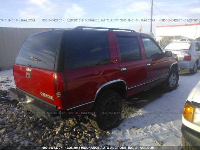 1GNEK13R7XJ485569 - 1999 CHEVROLET TAHOE K1500 RED photo 4