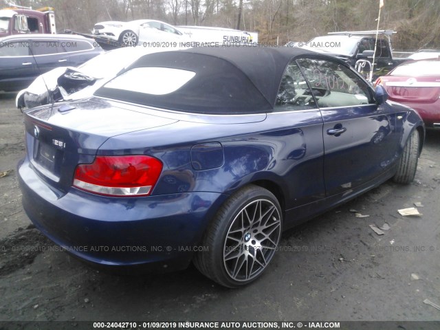 WBAUN1C56CVH78083 - 2012 BMW 128 I BLUE photo 4