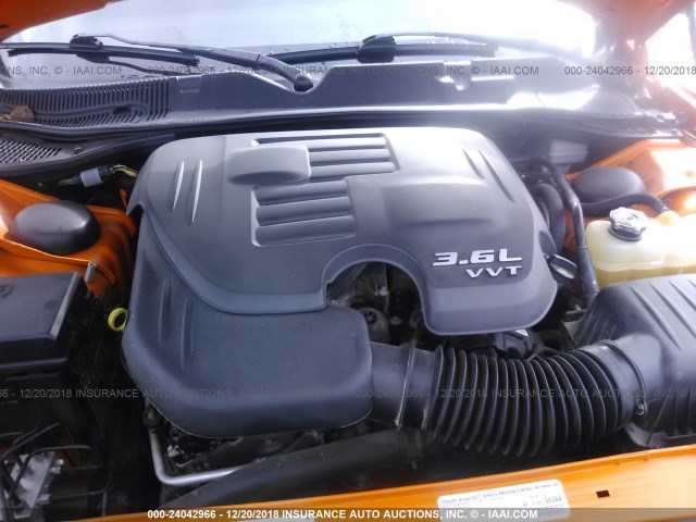 2C3CDYAG2EH153532 - 2014 DODGE CHALLENGER SXT ORANGE photo 10