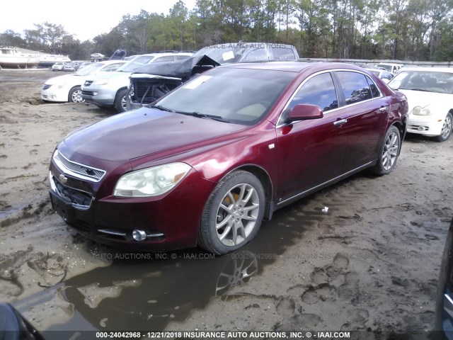 1G1ZK57778F228970 - 2008 CHEVROLET MALIBU LTZ წითელი ფოტო 2