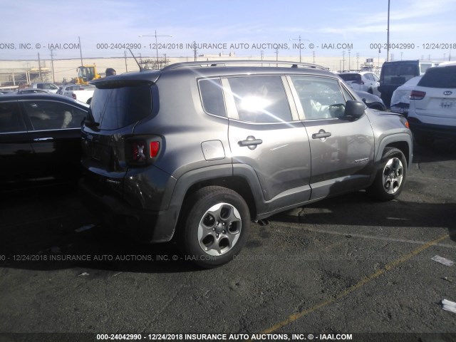 ZACCJAAB0HPF57738 - 2017 JEEP RENEGADE SPORT Մոխրագույն լուսանկար 4