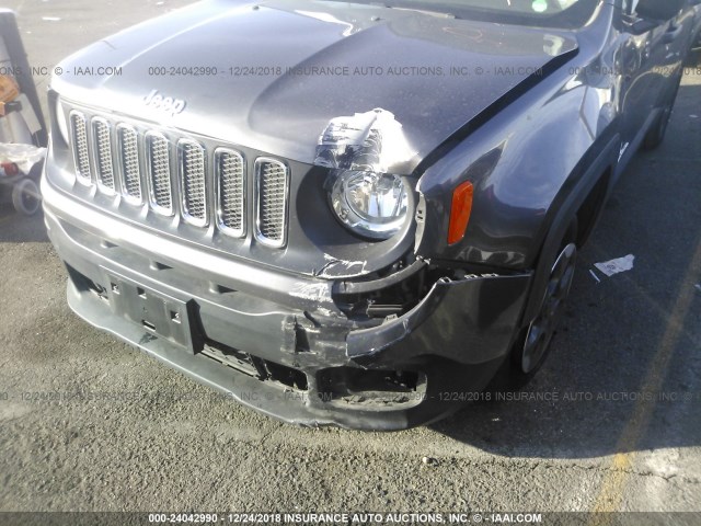 ZACCJAAB0HPF57738 - 2017 JEEP RENEGADE SPORT Մոխրագույն լուսանկար 6