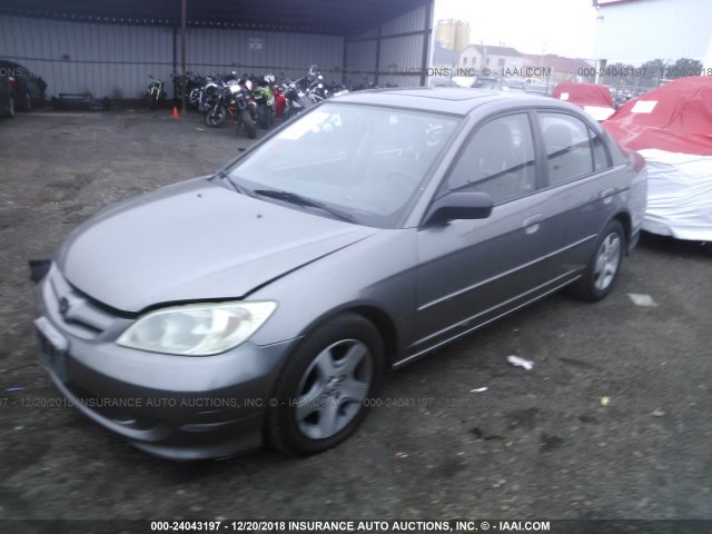 2HGES25895H528991 - 2005 HONDA CIVIC EX GRAY photo 2