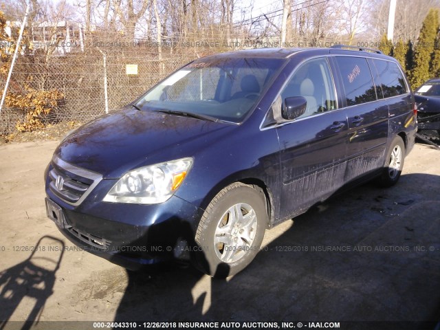 5FNRL38617B022335 - 2007 HONDA ODYSSEY EXL Dark Blue photo 2