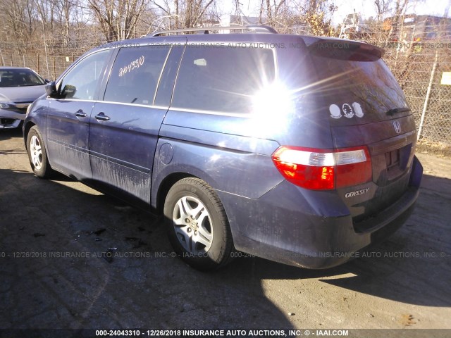 5FNRL38617B022335 - 2007 HONDA ODYSSEY EXL Dark Blue photo 3