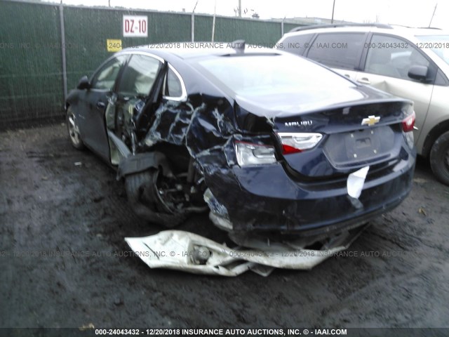 1G1ZB5ST5HF291506 - 2017 CHEVROLET MALIBU LS BLUE photo 3
