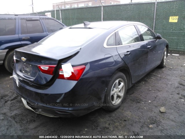 1G1ZB5ST5HF291506 - 2017 CHEVROLET MALIBU LS BLUE photo 4
