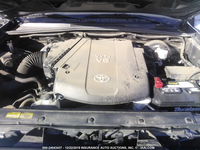 5TFJU4GN1EX055850 - 2014 TOYOTA TACOMA DOUBLE CAB PRERUNNER GRAY photo 10